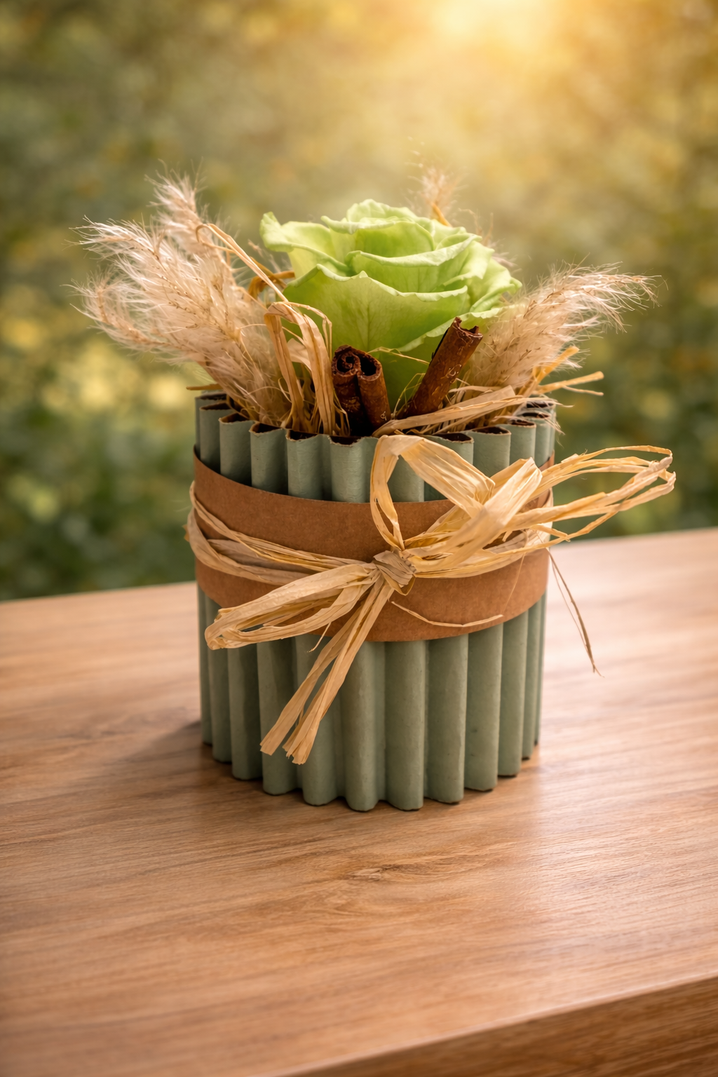 Verde Mémoire – Flower Box con Rosa Verde Stabilizzata