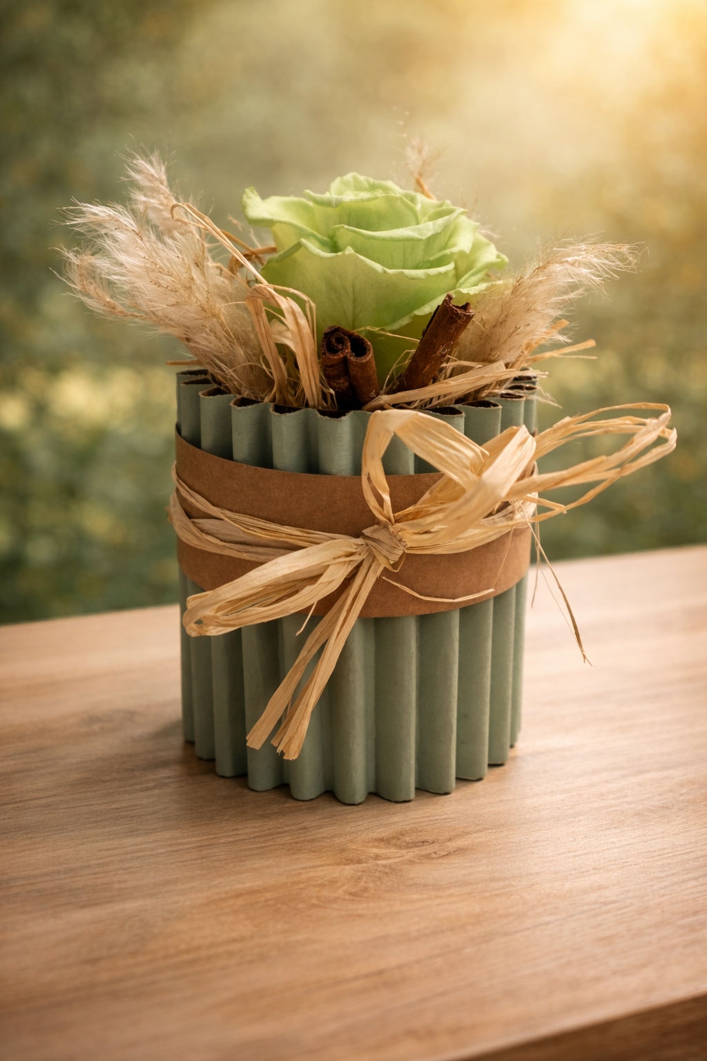 Verde Mémoire – Flower Box con Rosa Verde Stabilizzata