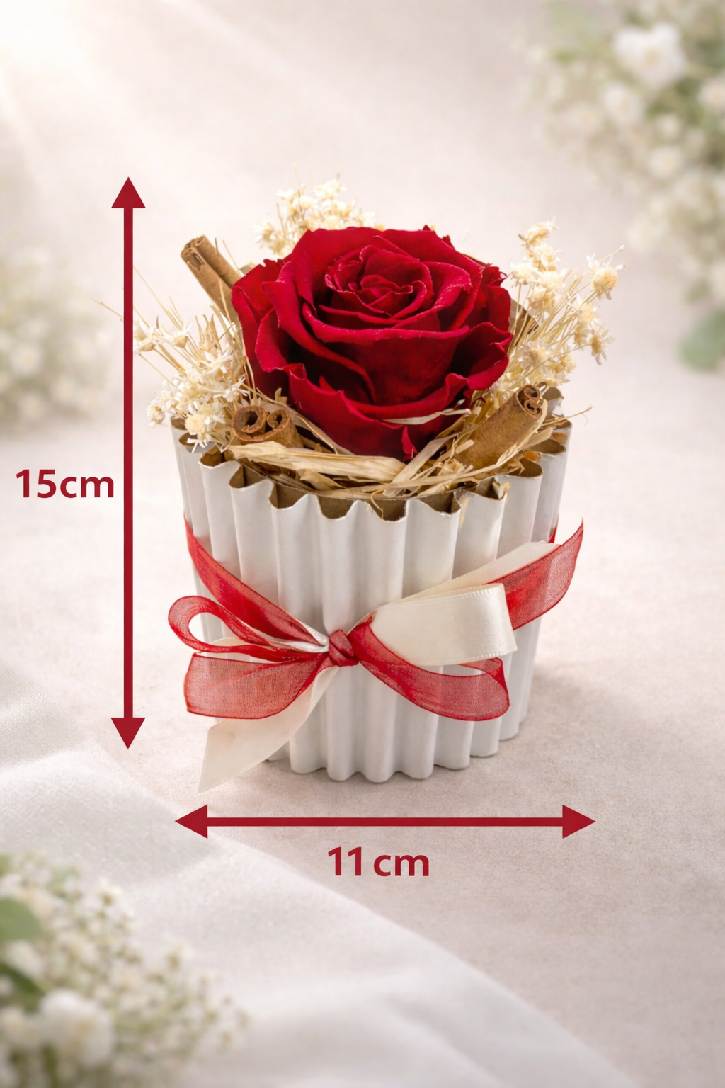 œur Silencieux – Flower Box Artigianale con Rosa Rossa Stabilizzata