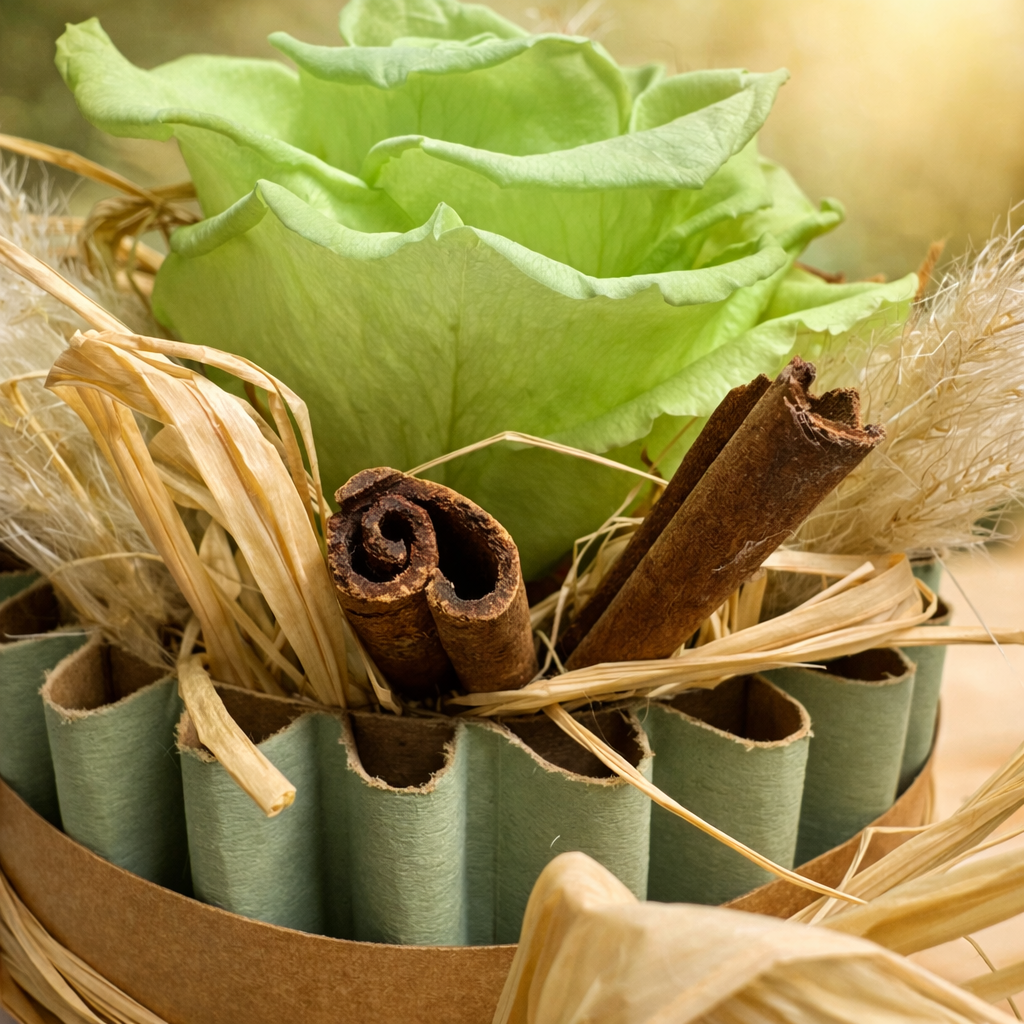 Verde Mémoire – Flower Box con Rosa Verde Stabilizzata