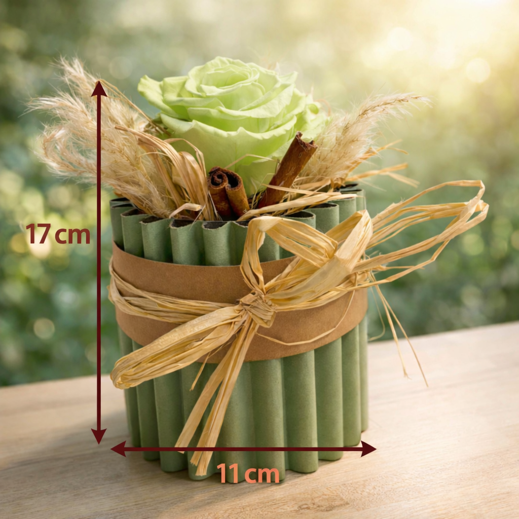Verde Mémoire – Flower Box con Rosa Verde Stabilizzata
